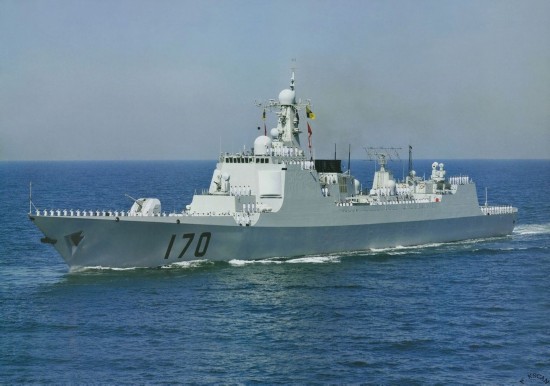 中国海军052c驱逐舰玩起海上"漂移"【4】