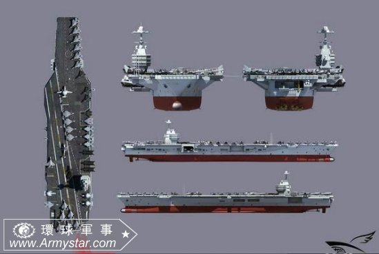 制作的中国核动力航母想象图但假定中国首批航母确实是选择建造2艘,而