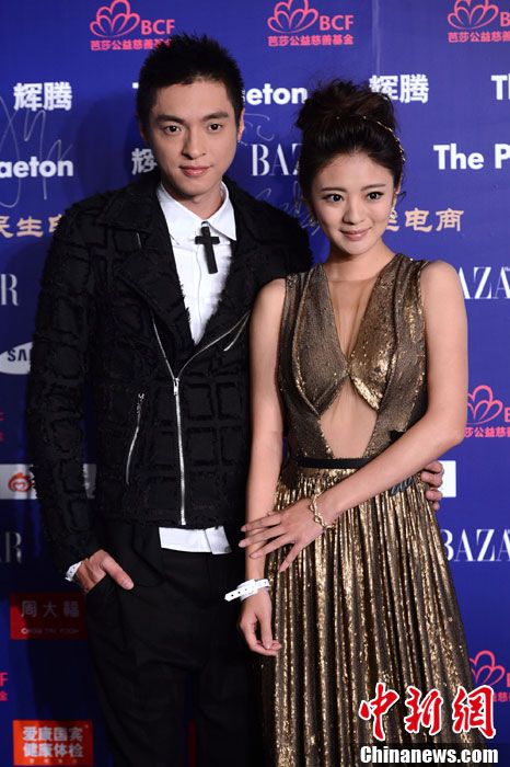 图为安以轩,安钧璨亮相红毯.