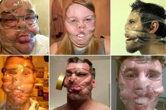 英大学生掀起脸缠胶带自拍热 搞怪逆天势不可挡