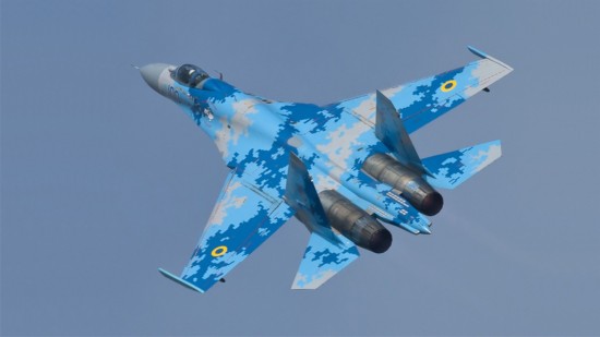 换装数码迷彩的乌克兰苏-27战斗机