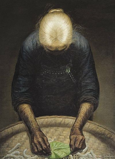 罗中立画作《春蚕》拍出4370万元 创作于1983年