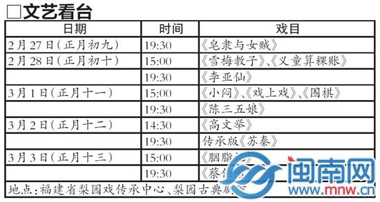 泉州梨园戏元宵演出季拉开序幕 9场戏轮番上演