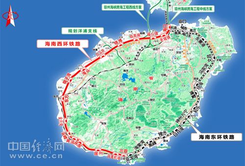 海南环岛铁路线路图图片