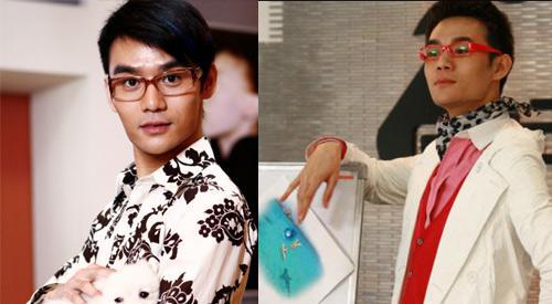 却是一个骚红色眼镜框的娘娘腔