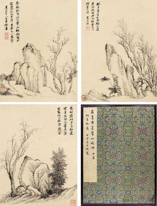 吴历 古木竹石图册   0849    纸本册页(10开)30×22.