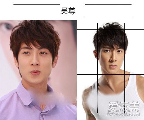 奶爸吴尊的长脸可是标准的漫画王子脸型,精致脸型配上亚麻色短发很是