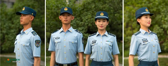 空军着夏常服帽正,侧面示意图.