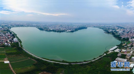 这是8月4日拍摄的福建向金门供水工程取水地——福建晋江龙湖全景