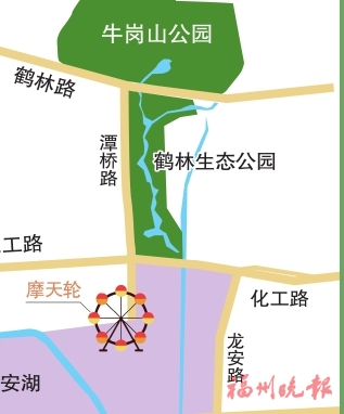 晋安湖(紫色部分)位置示意图. 珊珊 制图