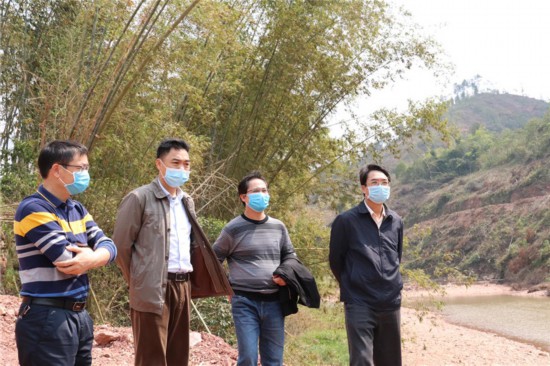 崇左市政协副主席蓝锋杰到驮英水库灌区工程建设现