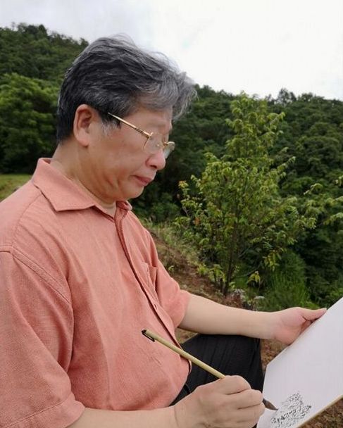 中国美术家协会副主席,广东省文联主席许钦松在惠州写生