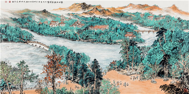 惠州西湖苏堤情 68cm×136cm 陈良宗